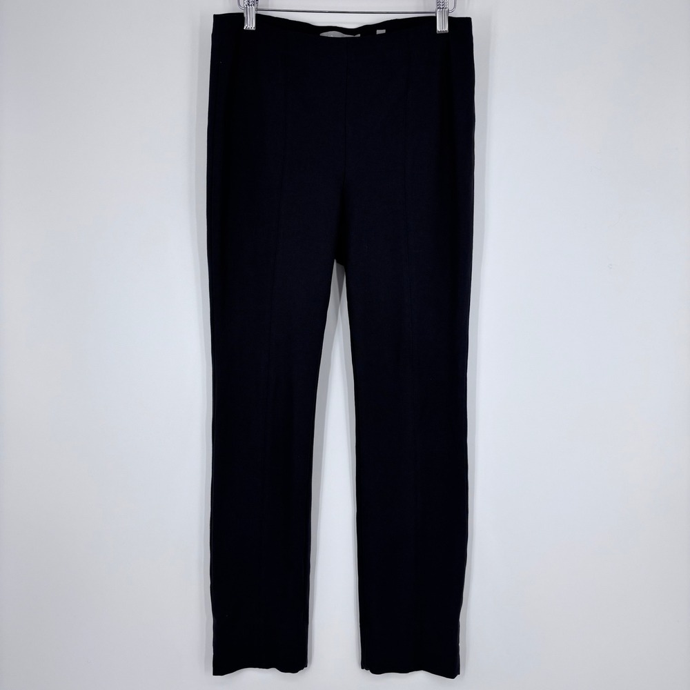 Vince Ponte Knit Tapered Pants Womens Large Black Seamed Minimalist Professional
